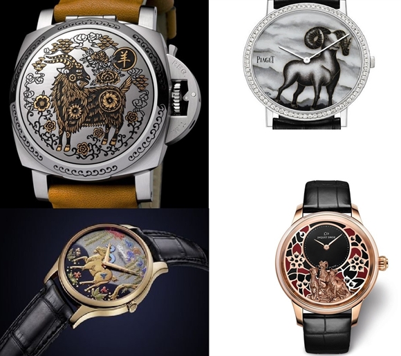 Panerai Luminor's 1950 Sealand Year of the Goat timepiece is limited to 100 pieces.Panerai Luminor's 1950 Sealand Year of the Goat timepiece is limited to 100 pieces.Chopard's Year of the Goat watch incorporates the ancestral Japanese lacquerwork of urushi.Jaquet Droz's two Ateliers D'Art goat models are limited to 28 pieces each. 