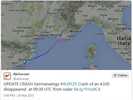 Đường bay của chiếc máy bay Germanwings