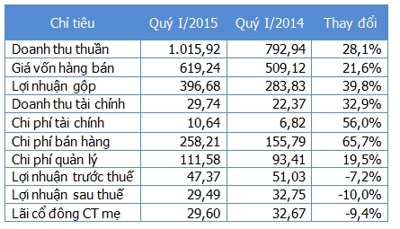 Đơn vị: Tỷ đồng