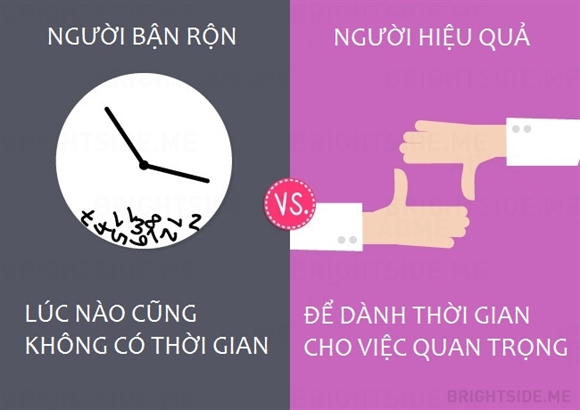 Su khac biet giua nguoi lam viec hieu qua va nguoi ban ron