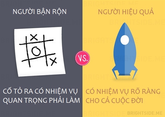 Su khac biet giua nguoi lam viec hieu qua va nguoi ban ron