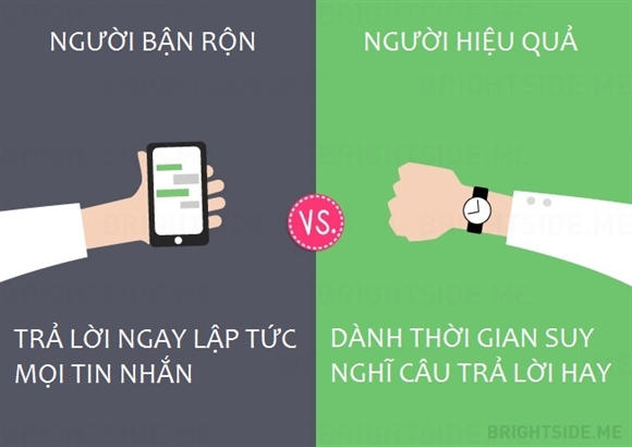 Su khac biet giua nguoi lam viec hieu qua va nguoi ban ron