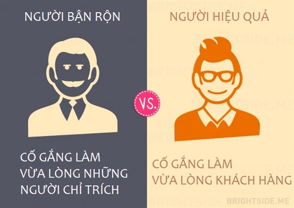 Su khac biet giua nguoi lam viec hieu qua va nguoi ban ron