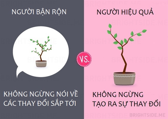 Su khac biet giua nguoi lam viec hieu qua va nguoi ban ron