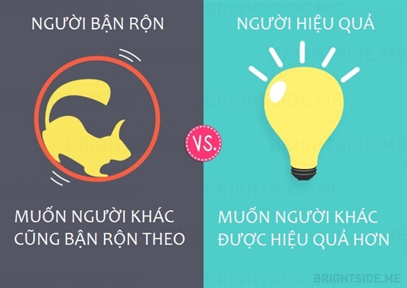 Su khac biet giua nguoi lam viec hieu qua va nguoi ban ron