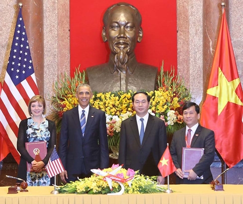Dau an Vietjet trong chuyen tham Viet Nam cua Tong thong My Barack Obama