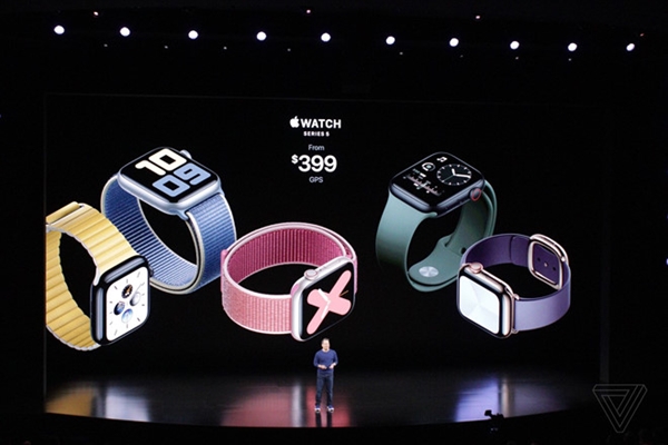 Giá bán khởi điểm cho bản Apple Watch 5 Ảnh: TheVerge