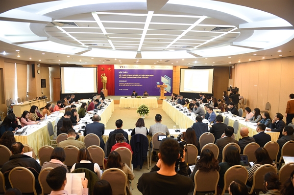 Fintech developers attend conference held by Vietnam Chamber of Commerce and Industry on Wednesday. Photo courtesy of MoMo