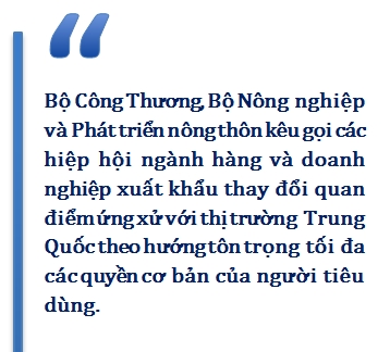 Xuat khau nong san ben vung sang thi truong Trung Quoc, cac Bo keu goi 'thay doi quan diem ung xu voi thi truong Trung Quoc'