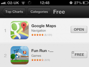Google Maps cho iOS dẫn đầu trên App Store sau vài giờ ra mắt