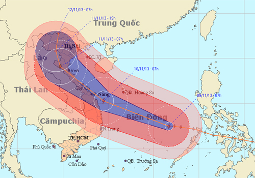 Sáng mai siêu bão Haiyan vào miền Trung, hàng vạn dân sơ tán