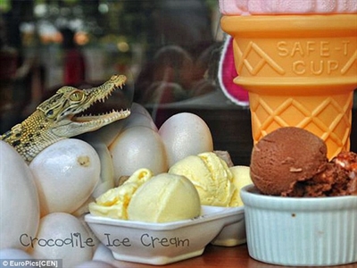 Đi ăn kem cá sấu ở Philippines