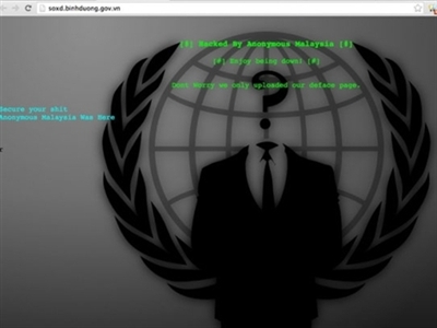 Hacker Anonymous Malaysia hạ gục 50 website Việt Nam