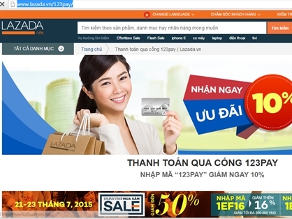 123Pay và Lazada bắt tay mở cổng thanh toán trực tuyến