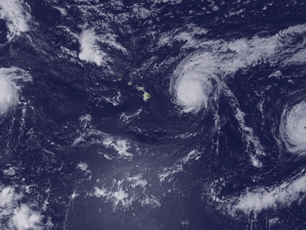 3 cơn bão xuất hiện cùng lúc trên Thái Bình Dương