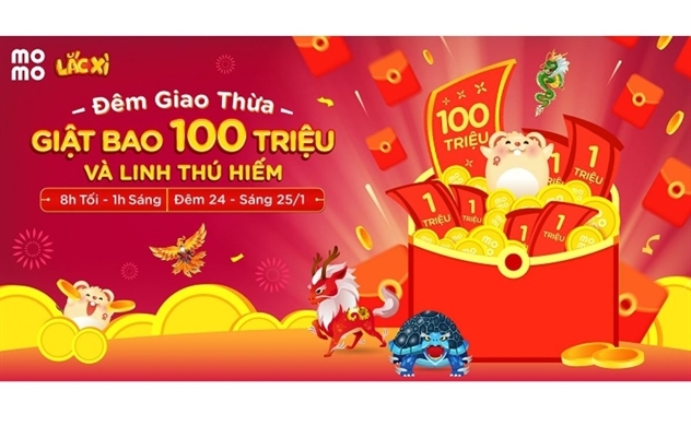 Giao thừa nhận quà của ví MoMo: Lắc xì để nhận bao lì xì 100 triệu, 1 triệu, tiền tươi và hàng ngàn linh thú hiếm