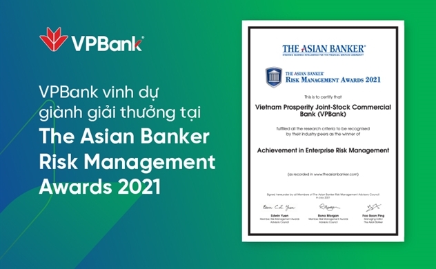 VPBank lần thứ 2 liên tiếp nhận giải thưởng quản trị rủi ro danh giá cấp châu lục
