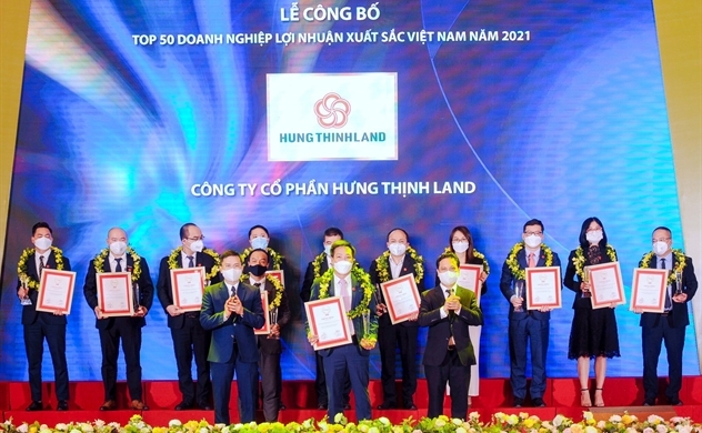 Hưng Thịnh Land được danh Top 50 doanh nghiệp lợi nhuận xuất sắc Việt Nam 2021