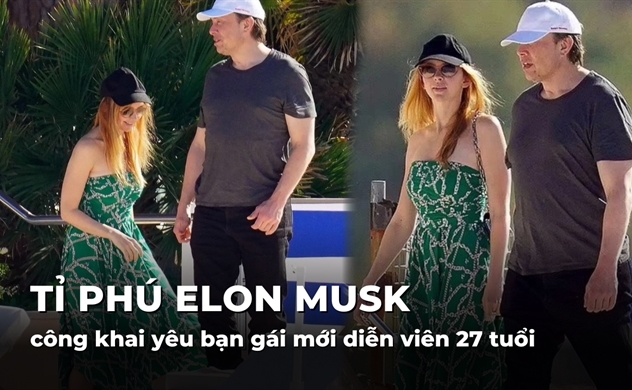 Tỉ phú Elon Musk công khai yêu bạn gái mới
