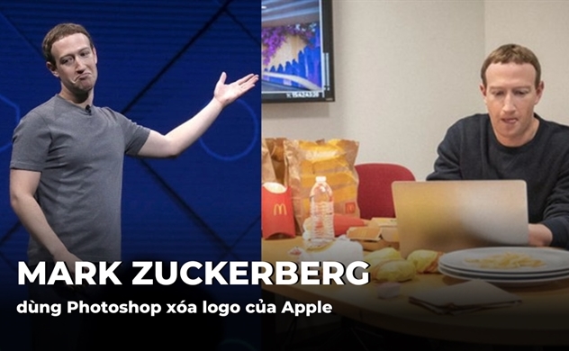 Tỉ phú Mark Zuckerberg dùng Photoshop xóa logo của Apple