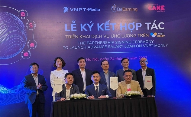 Công ty Be Earning, VNPT-Media và Ngân hàng số Cake by VPBank ký kết hợp tác triển khai cung cấp Dịch vụ Ứng lương qua ứng dụng VNPT Money