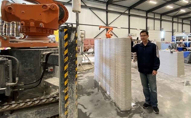 Vật liệu tái chế mở ra cánh cửa mới cho bê tông in 3D