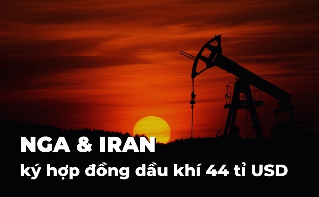 Nga và Iran ký thỏa thuận dầu khí 44 tỉ