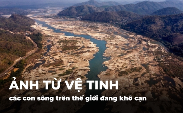 Ảnh từ vệ tinh cho thấy các con sông trên thế giới đang khô cạn