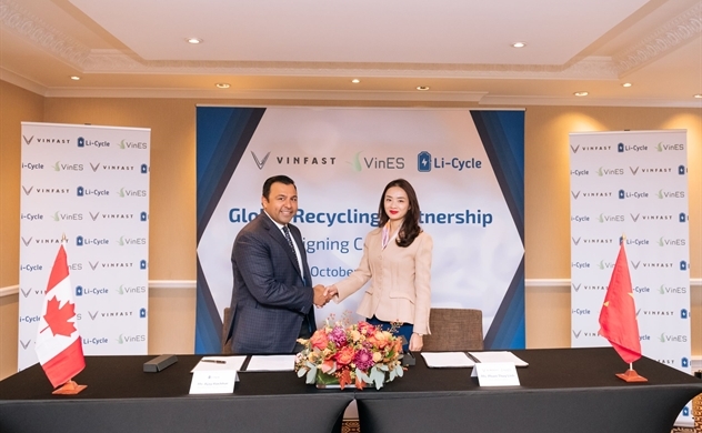VinES công bố hợp tác cùng Li-Cycle