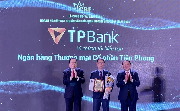TPBank được công nhận “Doanh nghiệp đạt chuẩn văn hóa kinh doanh Việt Nam 2022”