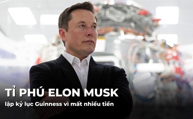 Tỉ phú Elon Musk lập kỷ lục Guinness vì mất nhiều tiền