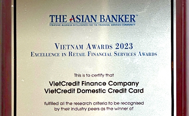 VietCredit được vinh danh giải thưởng thẻ tín dụng nội địa tốt nhất Việt Nam