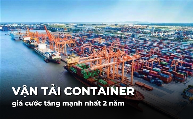 Giá cước vận tải container tăng mạnh nhất 2 năm