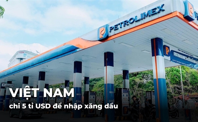 Việt Nam chi 5 tỉ USD để nhập xăng dầu