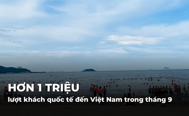 Hơn 1 triệu lượt khách quốc tế đến Việt Nam trong tháng 9