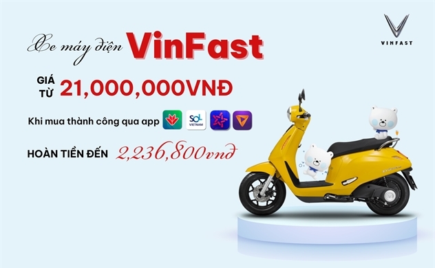 Tiết kiệm hơn 2 triệu đồng khi mua xe máy điện VinFast qua ứng dụng ngân hàng lớn