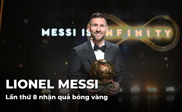 Lionel Messi lần thứ 8 nhận Quả bóng vàng