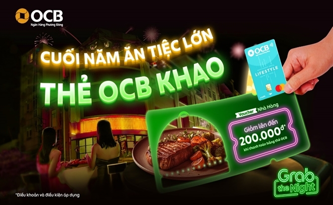 Thẻ OCB “khao tiệc” cuối năm tại GrabFood và loạt thương hiệu nhà hàng trên toàn quốc