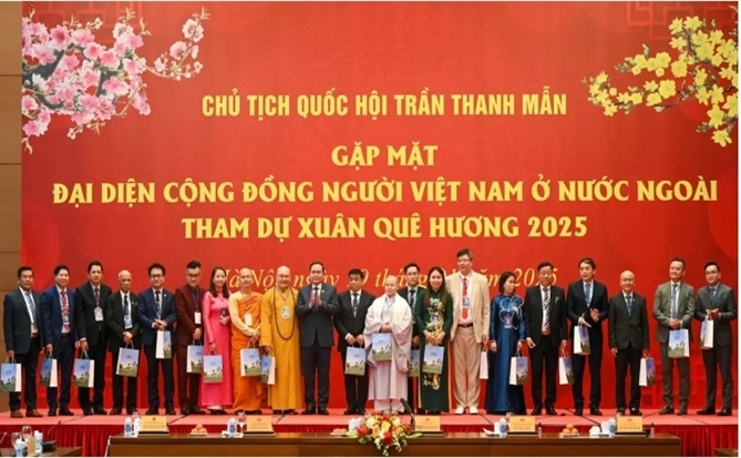 Chủ tịch Quốc hội gặp mặt đại diện kiều bào dự chương trình Xuân Quê hương 2025