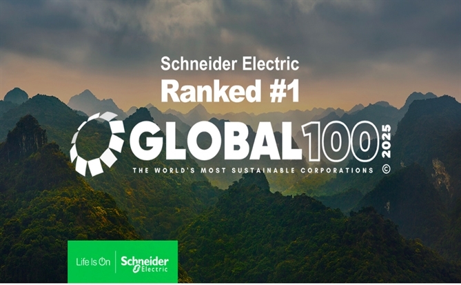 Schneider Electric lần thứ 2 được vinh danh là Tập đoàn bền vững nhất thế giới năm 2025