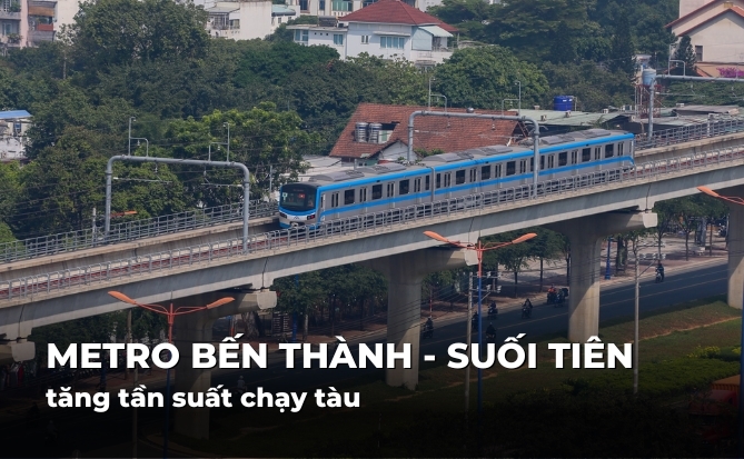 Metro Bến Thành - Suối Tiên tăng tần suất chạy tàu