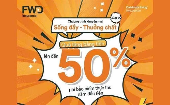 Đợt 2 chương trình khuyến mại “Sống đầy - Thưởng chất” của FWD khởi động từ 4/9 đến 20/9