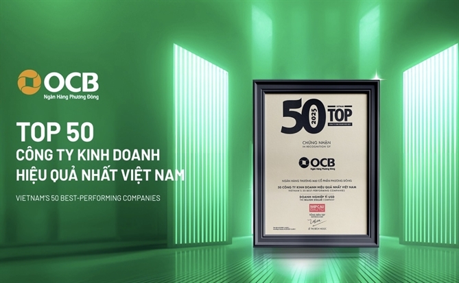 OCB vào Top 50 công ty kinh doanh hiệu quả hàng đầu Việt Nam