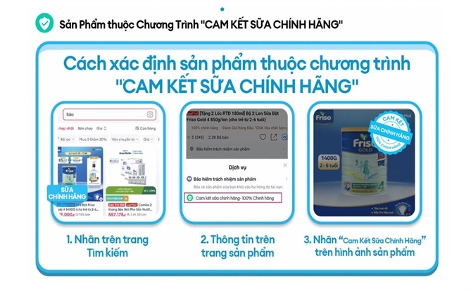 Cam kết sữa chính hãng, bảo vệ người tiêu dùng