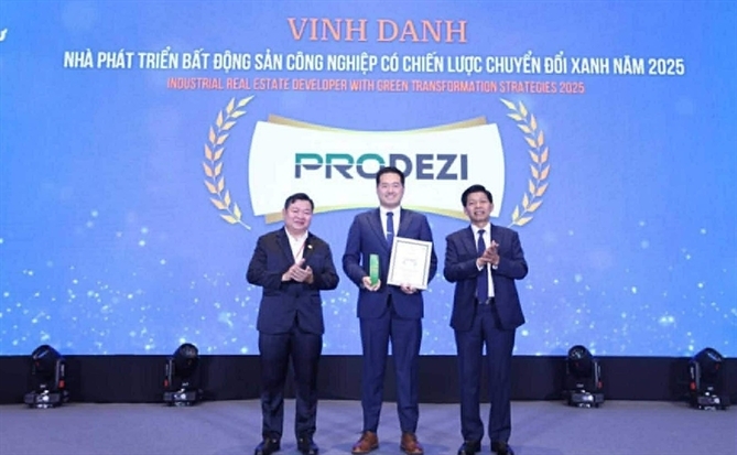 Prodezi nhận danh hiệu “Nhà phát triển bất động sản công nghiệp có chiến lược chuyển đổi xanh năm 2025”