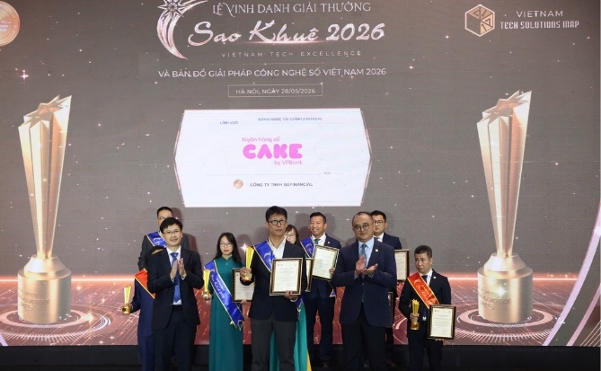 Ngân hàng số Cake được vinh danh tại Giải thưởng Sao Khuê 2026