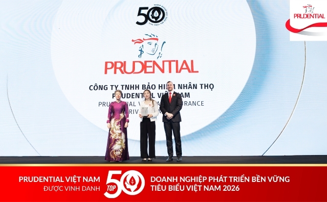 Prudential Việt Nam được vinh danh tại Top 50 Doanh nghiệp Phát triển Bền vững 2026