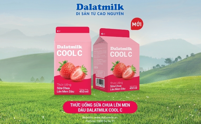 Thức uống sữa chua lên men Dâu Dalatmilk Cool C vừa ra mắt có gì đặc biệt?