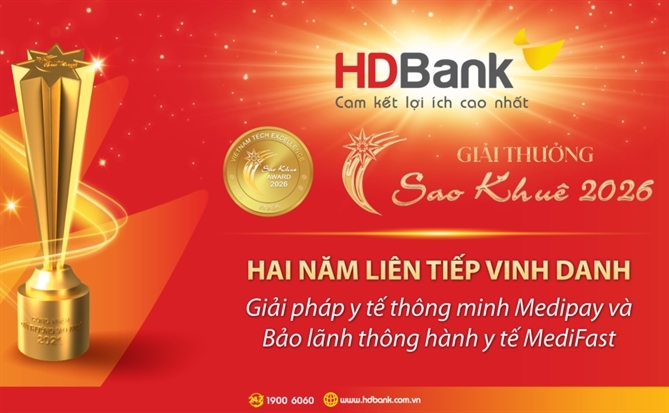 HDBank ghi dấu ấn tại Sao Khuê 2026 với bộ đôi giải pháp y tế số MediPay - MediFast