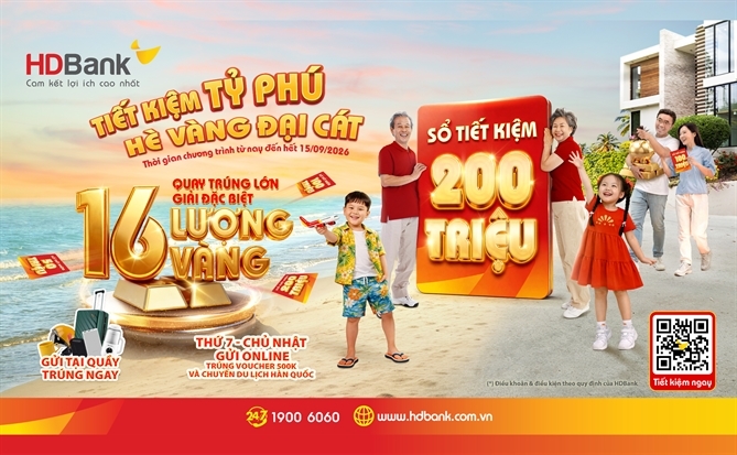 Đếm ngược đến 15/9: 26 lượng vàng SJC chờ chủ nhân gửi tiết kiệm tại HDBank